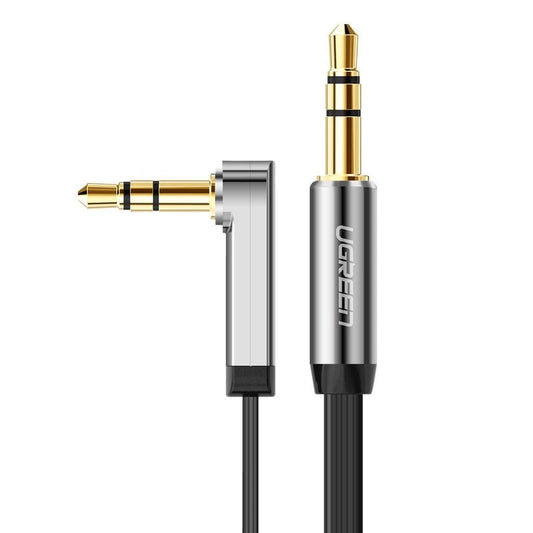 Audio kabel 3.5mm - 3.5mm UGREEN AV119 pod kutom, 0.5m, crni
