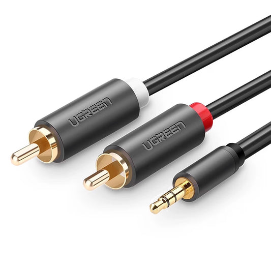 Audio Cable 3.5mm - 2 x RCA UGREEN AV102, 2m, Black 