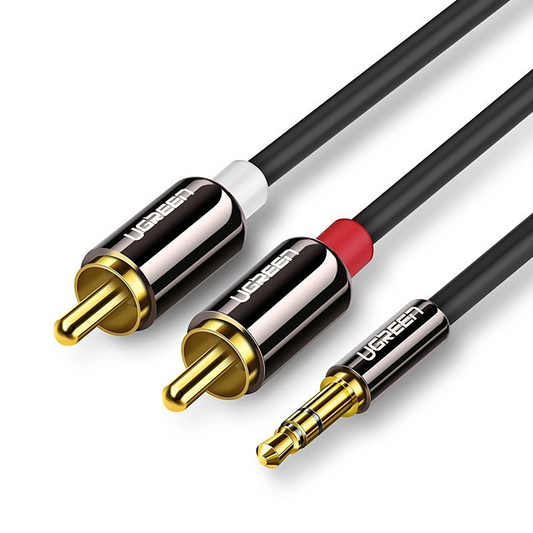 Audio kabl 3.5mm - 2 x RCA UGREEN AV116, 1m, Crni