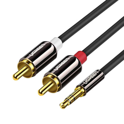 Audio kabl 3.5mm - 2 x RCA UGREEN AV116, 2m, Crni