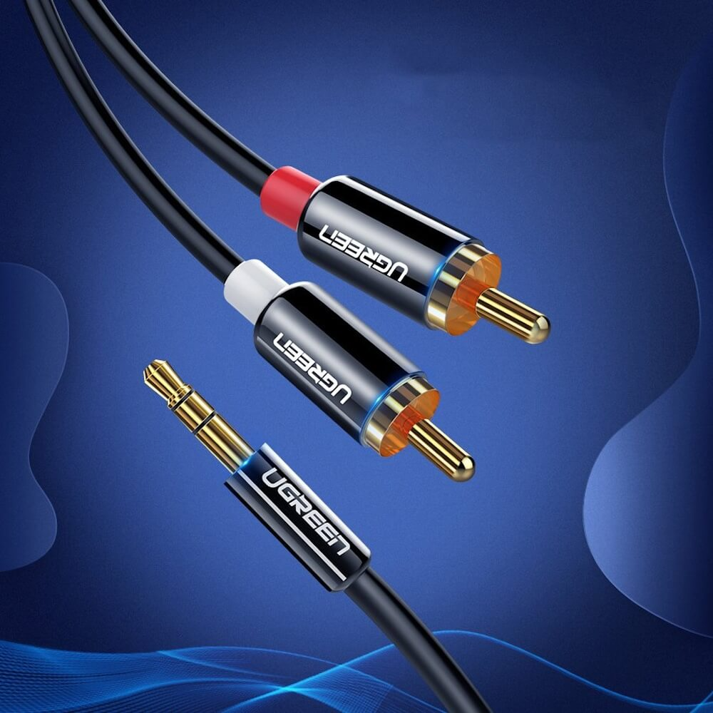 Audio kabl 3.5mm - 2 x RCA UGREEN AV116, 1.5m, Crni