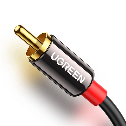 Audio kabl 3.5mm - 2 x RCA UGREEN AV116, 1m, Crni