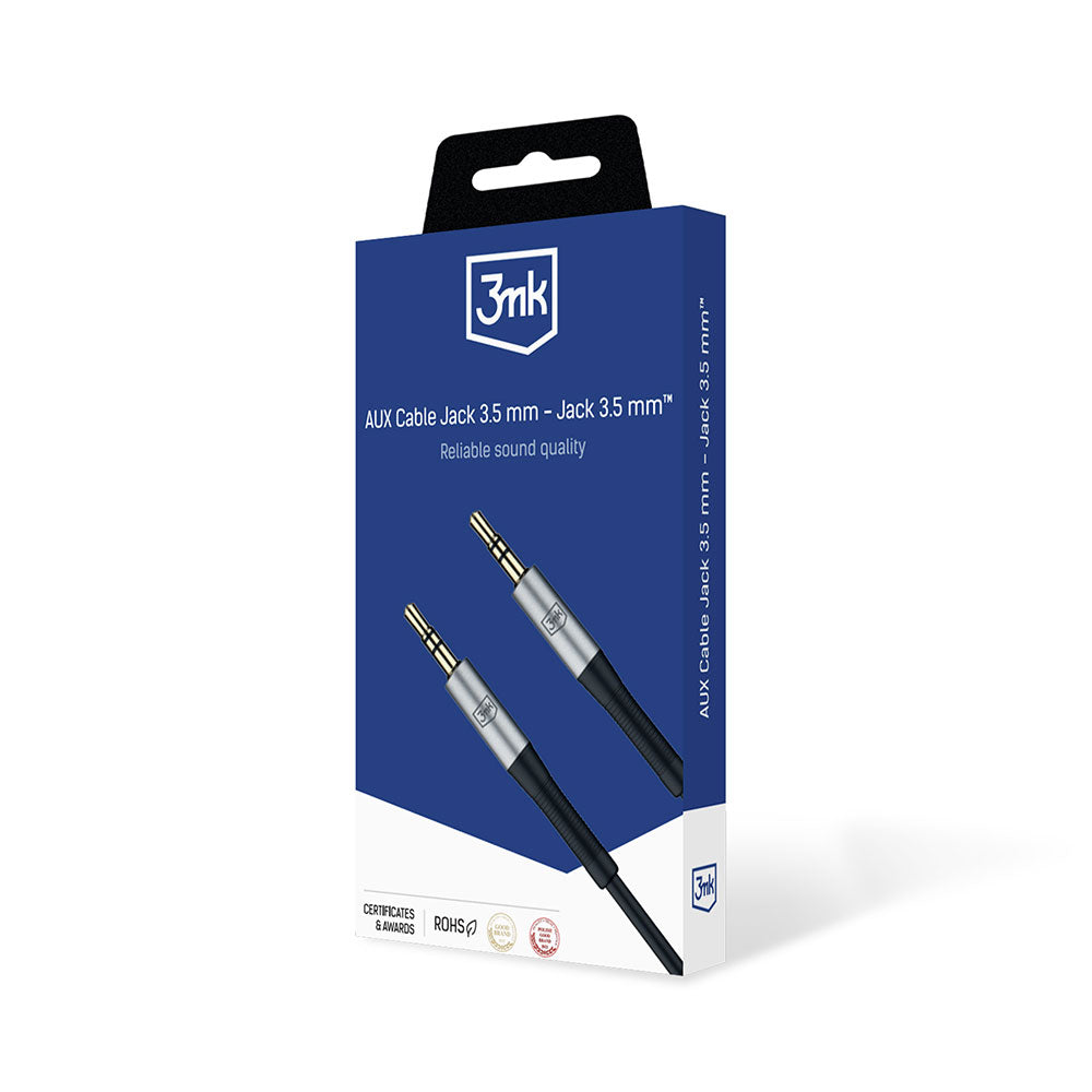 Audio kabl 3.5mm - 3.5mm 3MK, 1m, Crni