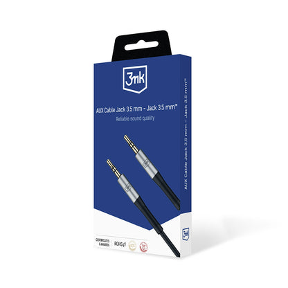 Audio kabl 3.5mm - 3.5mm 3MK, 1m, Crni
