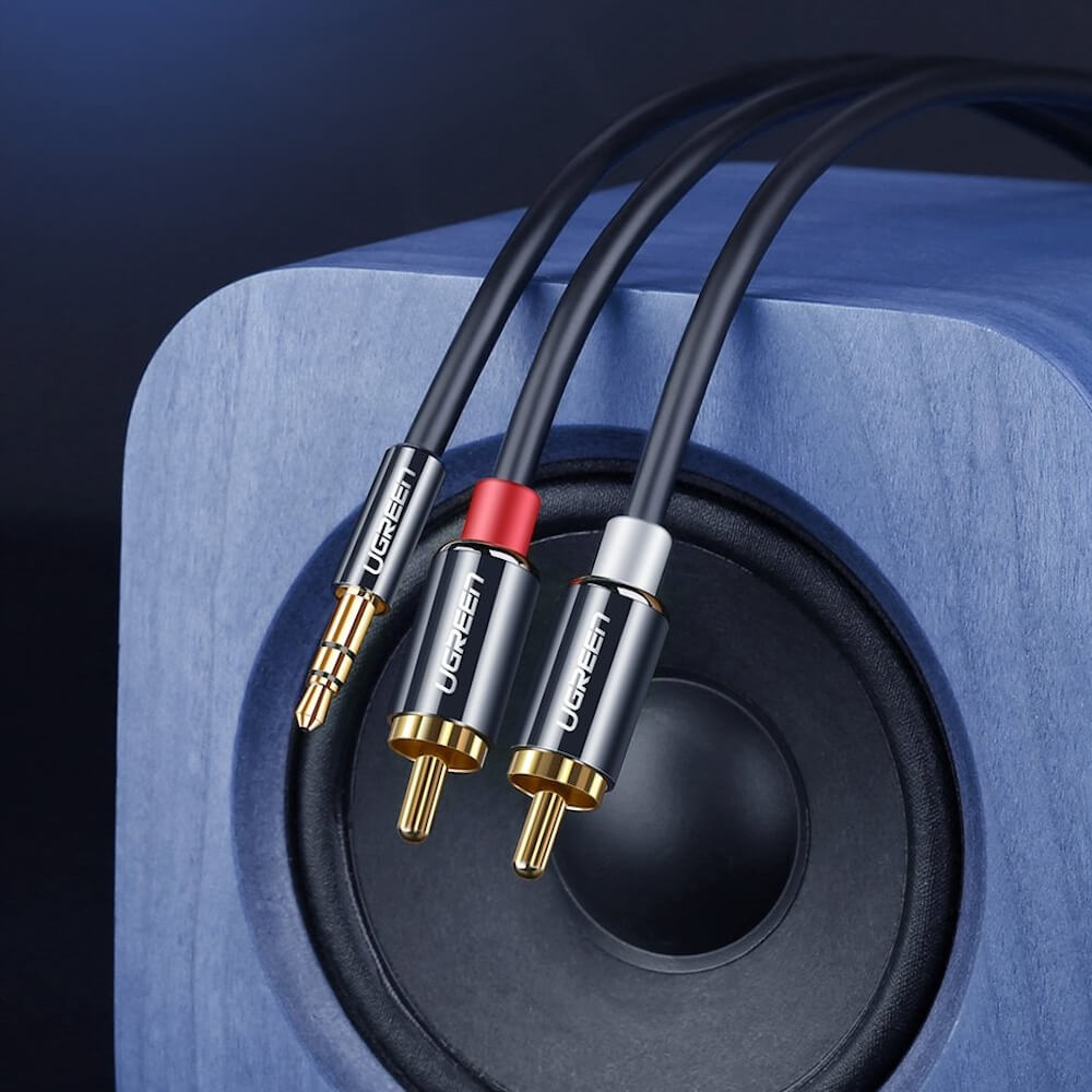 Audio kabl 3.5mm - 2 x RCA UGREEN AV116, 1.5m, Crni