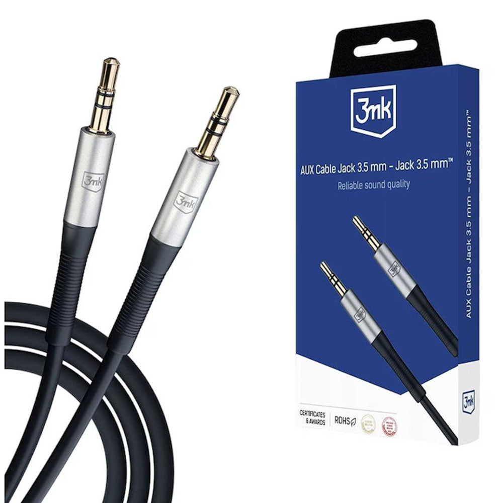 Audio kabl 3.5mm - 3.5mm 3MK, 1m, Crni
