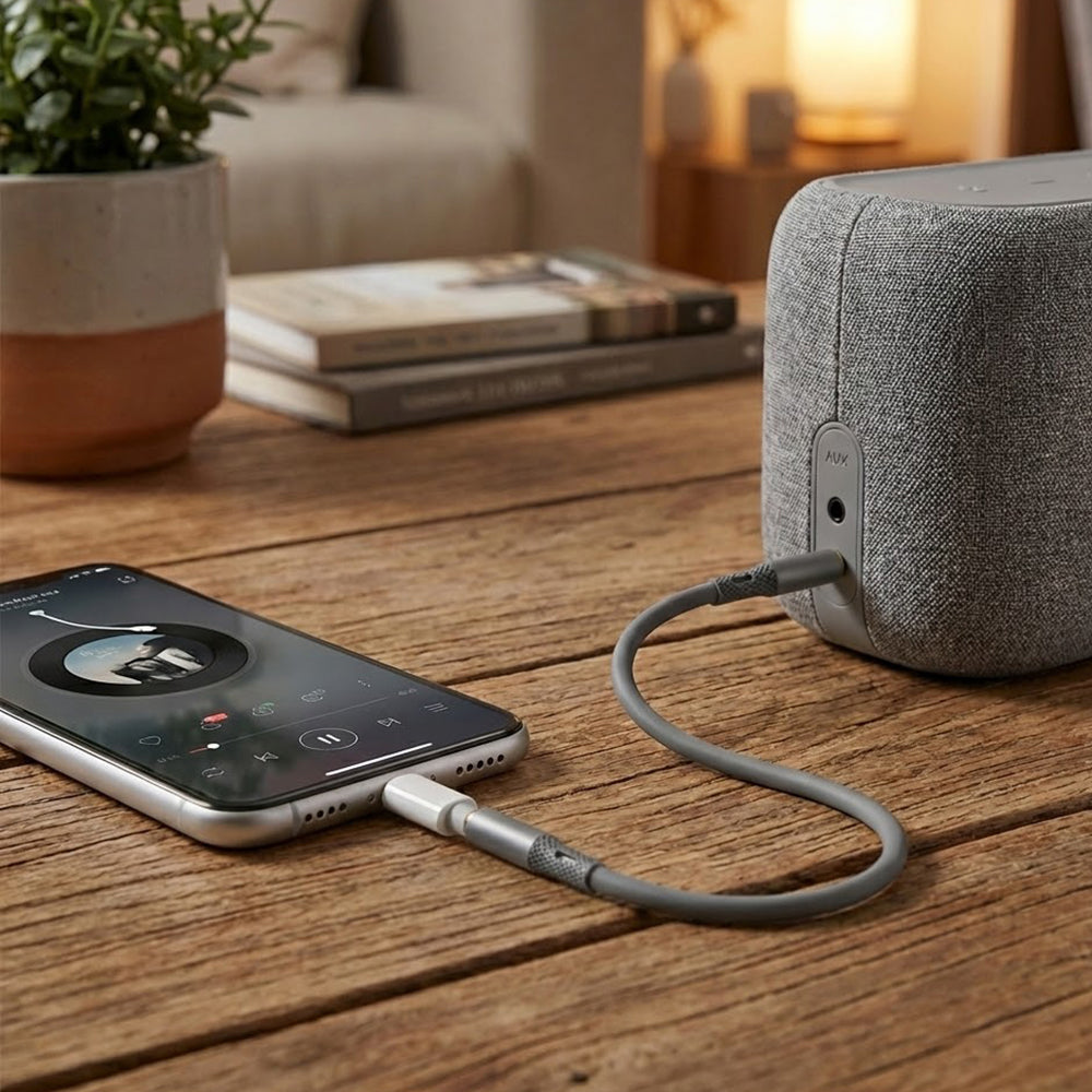 Audio kabl 3.5mm - 3.5mm Techsuit AC3 SoundFlex, 1m, Sivi