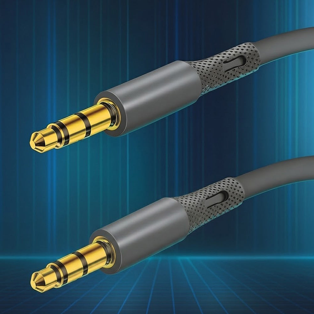 Audio kabl 3.5mm - 3.5mm Techsuit AC3 SoundFlex, 1m, Sivi