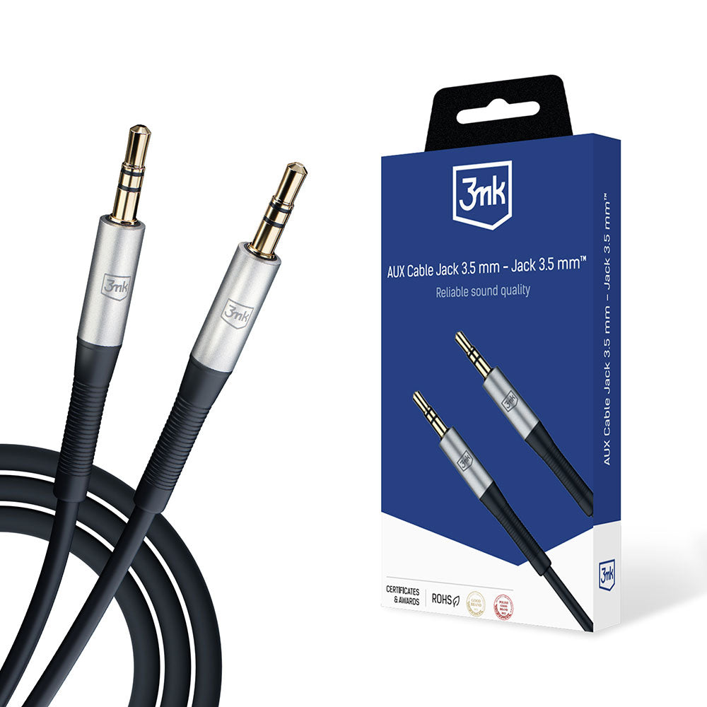 Audio kabl 3.5mm - 3.5mm 3MK, 1m, Crni