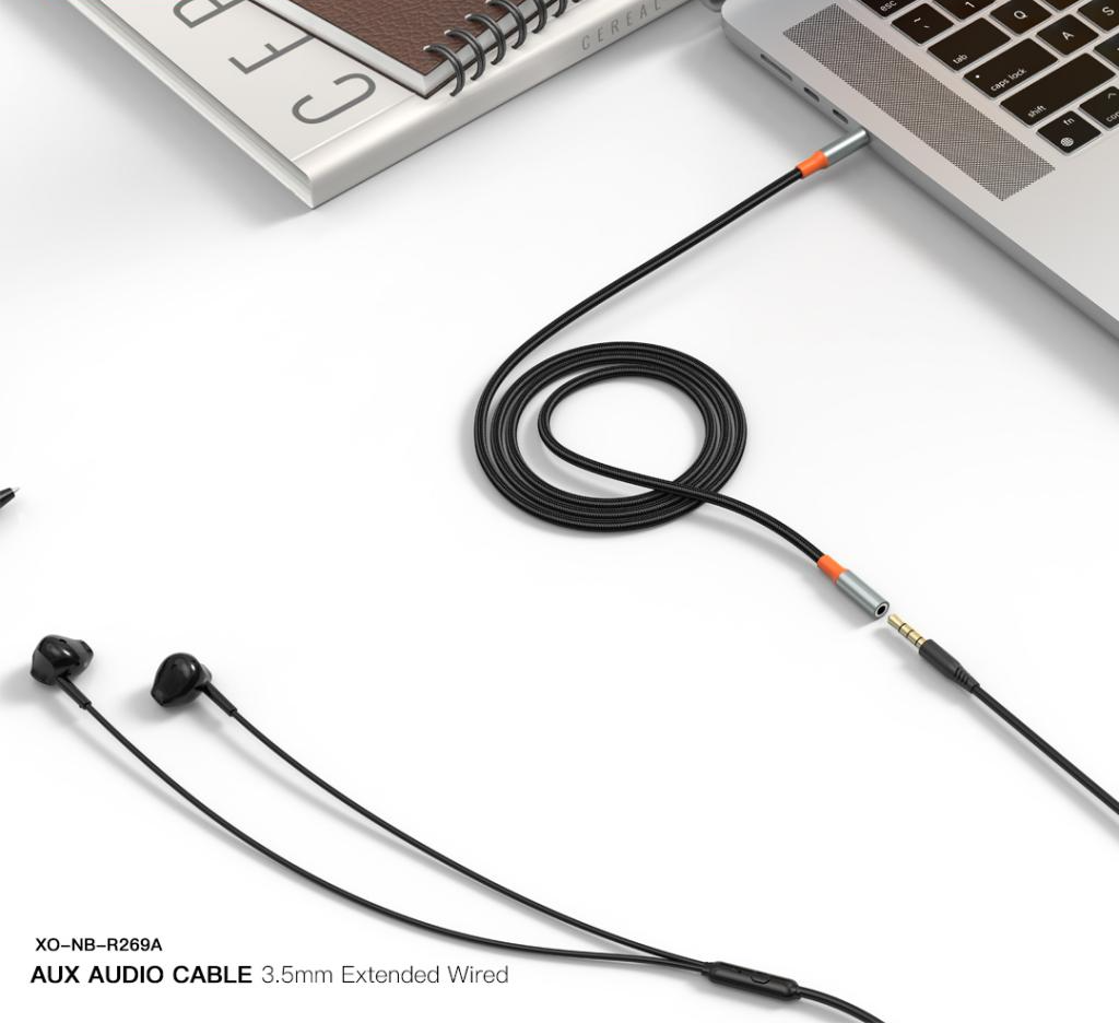 Audio kabl 3.5mm - 3.5mm XO Design NB-R269A, 1m, Crni
