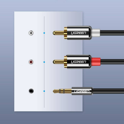 Audio kabl 3.5mm - 2 x RCA UGREEN AV116, 2m, Crni