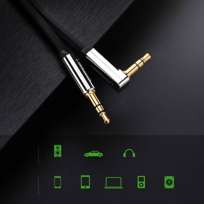 Audio kabl 3.5mm - 3.5mm UGREEN AV119 Angled, 2m, Crni