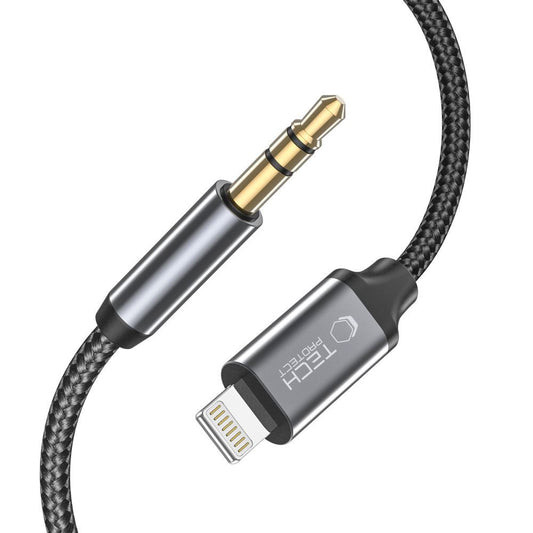 Audio kabl Lightning - 3.5mm Tech-Protect Ultraboost, 1m, Crni