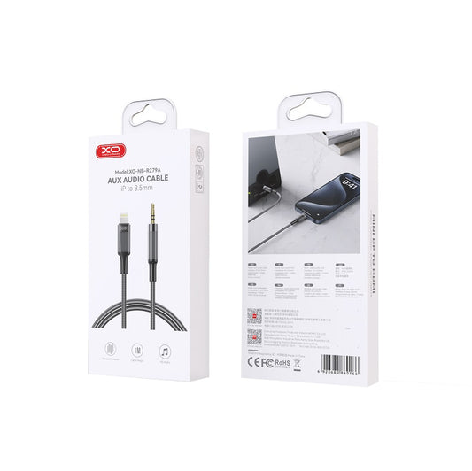 Audio kabl Lightning - 3.5mm XO Design NB-R279A, 1m, Crn