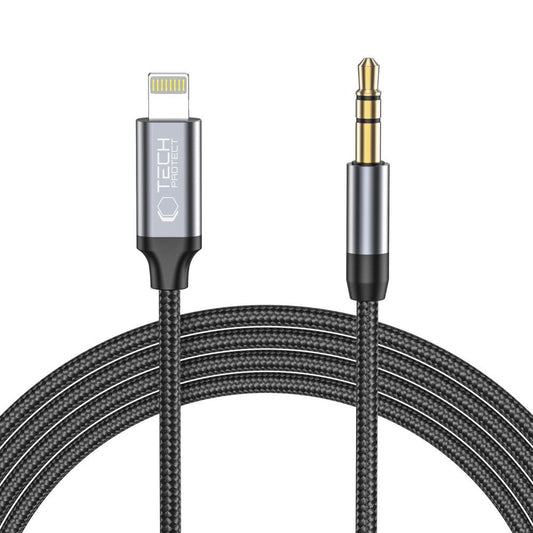 Audio kabl Lightning - 3.5mm Tech-Protect Ultraboost, 1m, Crni