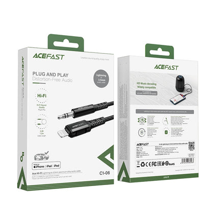 Audio kabl Lightning - 3.5mm Acefast C1-06, 1.2m, Crni