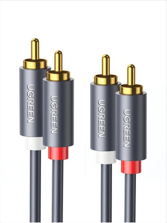Audio kabl UGREEN AV104, 2 x RCA - 2 x RCA, 3m, Crni