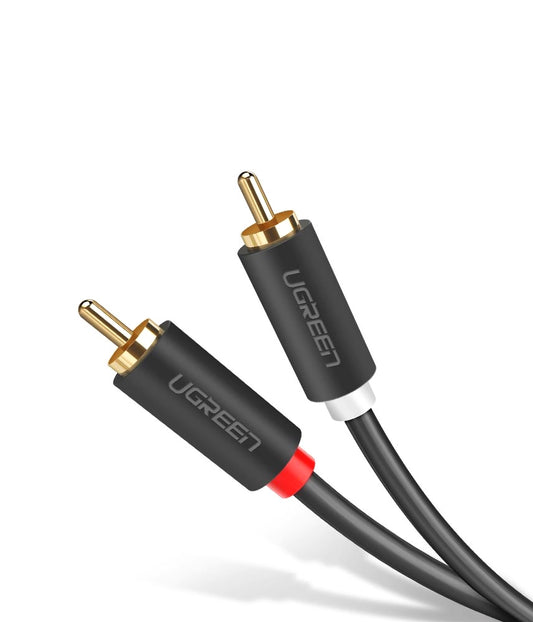 Audio kabl UGREEN AV104, 2 x RCA - 2 x RCA, 2m, Crni