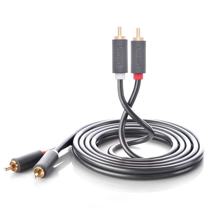 Audio kabl UGREEN AV104, 2 x RCA - 2 x RCA, 2m, Crni