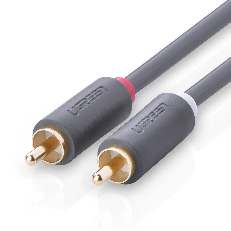 Audio kabl UGREEN AV104, 2 x RCA - 2 x RCA, 2m, Crni