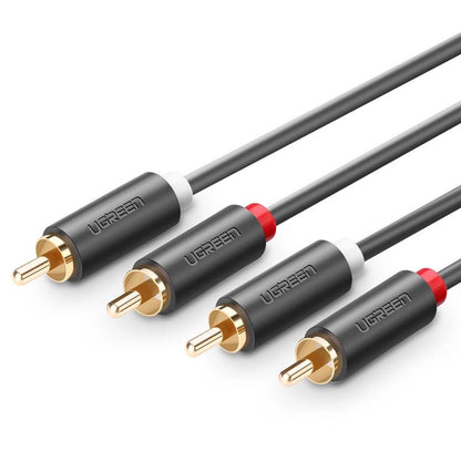 Audio kabl UGREEN AV104, 2 x RCA - 2 x RCA, 2m, Crni