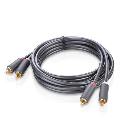 Audio kabl UGREEN AV104, 2 x RCA - 2 x RCA, 2m, Crni