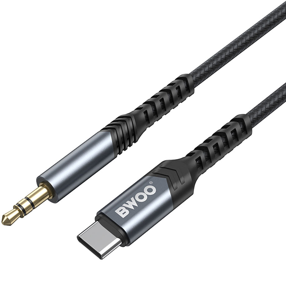 Audio kabel USB-C - 3.5mm BWOO BO-AUX066, 1.2m, Crni