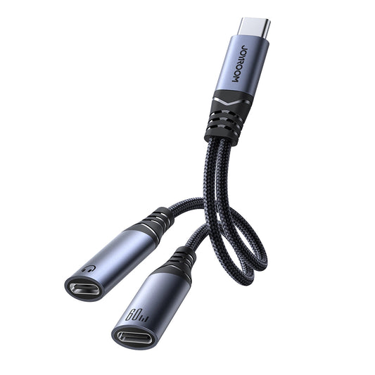Audio kabl USB-C - 2 x USB-C Joyroom SY-C03, 0.14m, Crni