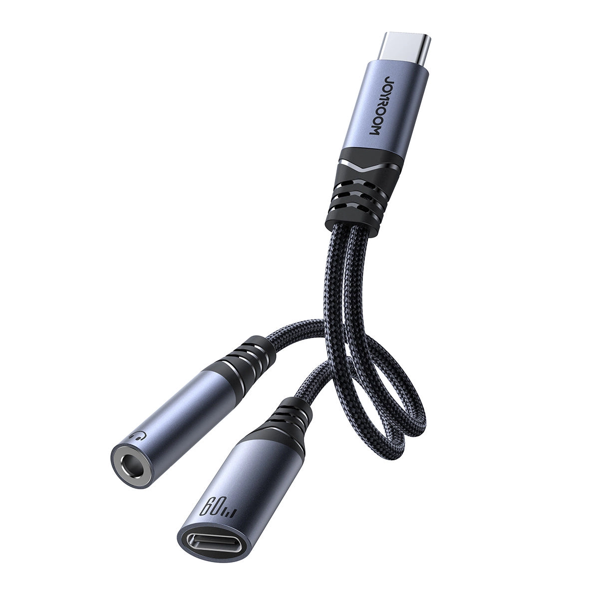 Audio kabl USB-C - 3.5mm / USB-C Joyroom SY-C02, 0.14m, Crni