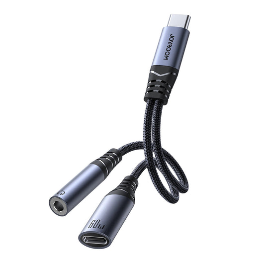 Audio kabl USB-C - 3.5mm / USB-C Joyroom SY-C02, 0.14m, Crni