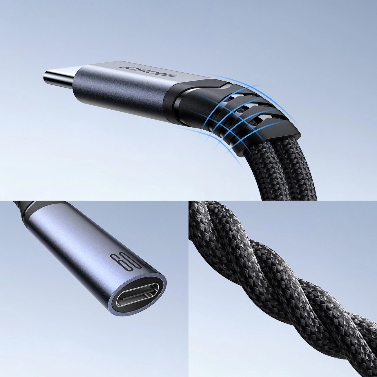 Audio kabl USB-C - 3.5mm / USB-C Joyroom SY-C02, 0.14m, Crni