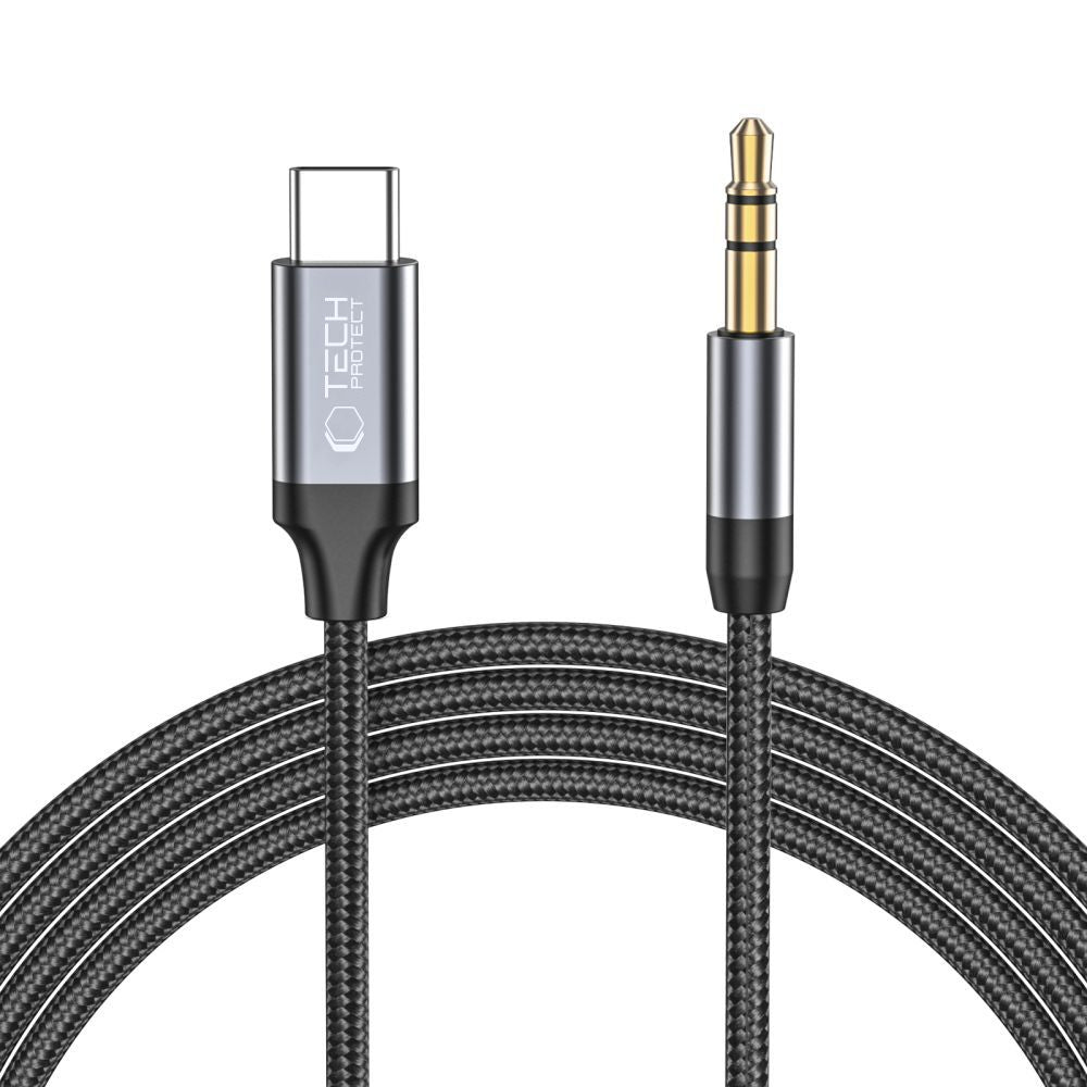 Audio kabl USB-C - 3.5mm Tech-Protect Ultraboost, 1m, Crni