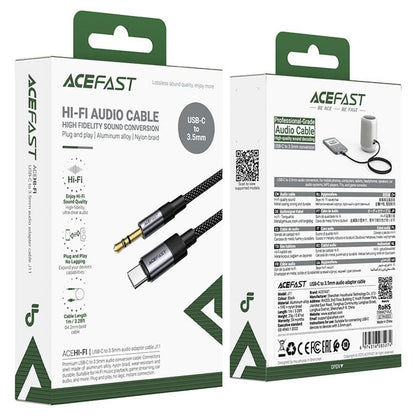 Audio kabl USB-C - 3.5mm Acefast J11, 1m, Crni