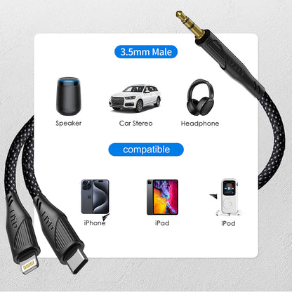 Audio kabl USB-C - 3.5mm Lito LA02, 1m, Crni