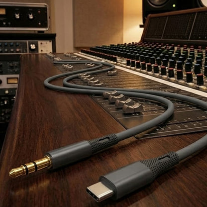 Audio kabl USB-C - 3.5mm Techsuit AC4 SoundFlex, 1m, Sivi
