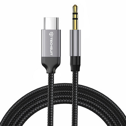 Audio kabl USB-C - 3.5mm Techsuit AC9 SoundShell, 1.5m, Sivi