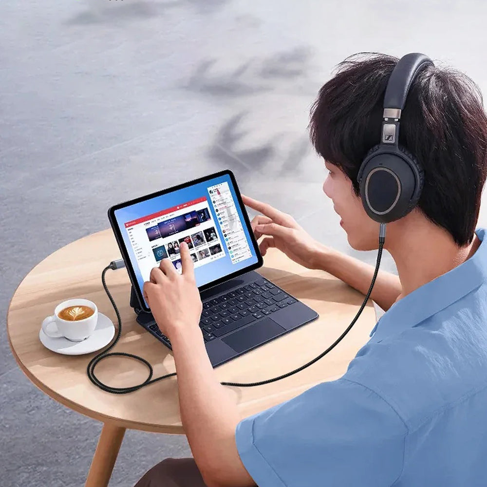 Audio kabl USB-C - 3.5mm Techsuit AC9 SoundShell, 1.5m, Sivi