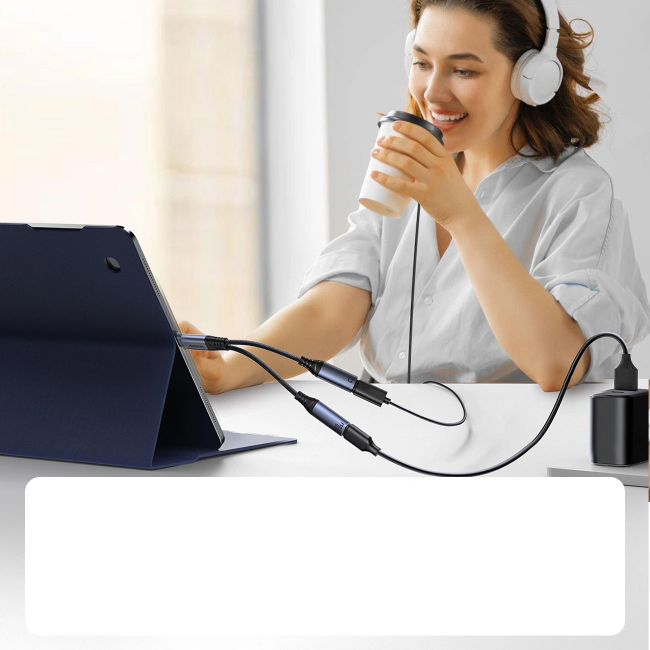 Audio kabl USB-C - 2 x USB-C Joyroom SY-C03, 0.14m, Crni