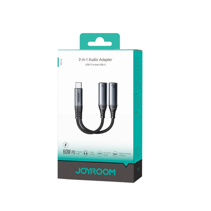 Audio kabl USB-C - 2 x USB-C Joyroom SY-C03, 0.14m, Crni