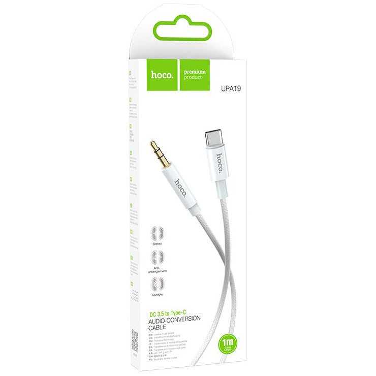 Audio kabl USB-C - 3.5mm HOCO UPA19, 1m, Srebrni