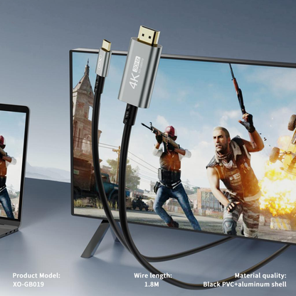 Audio i Video kabl USB-C - HDMI XO Design GB019, 1.8m, Crni