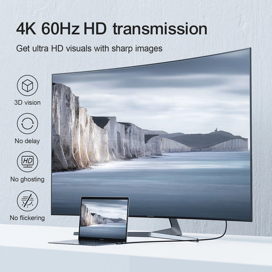 Audio i Video kabl USB-C - HDMI Joyroom SY-20C1 Angled, 2m, Sivi