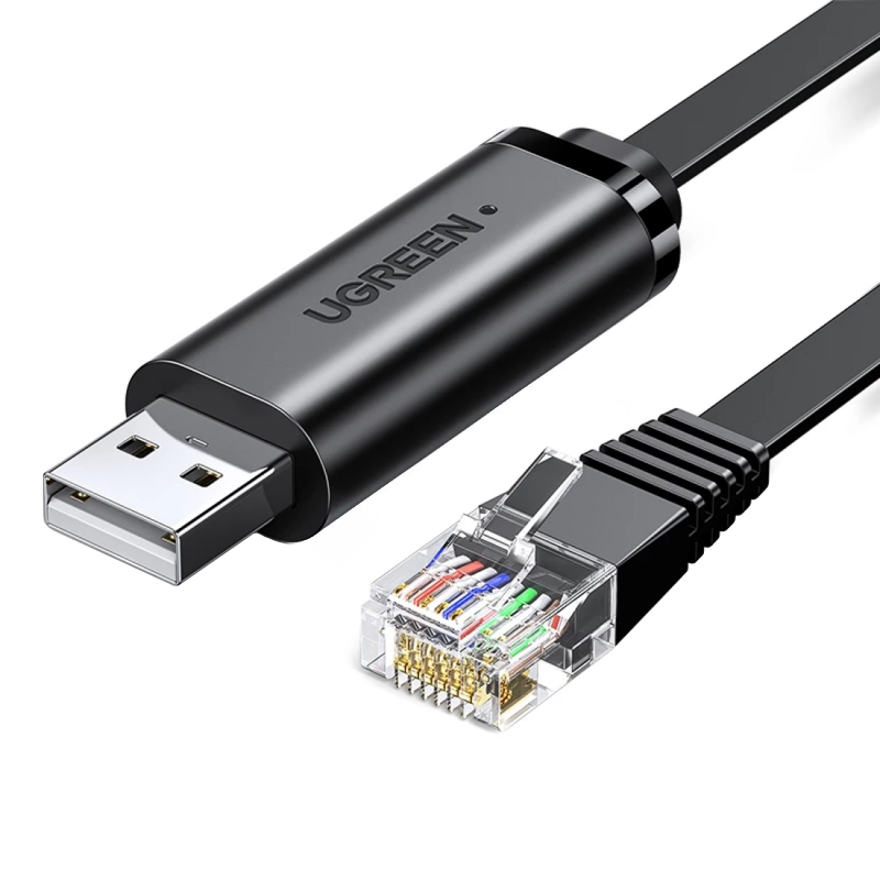 USB konzolni kabl UGREEN CM204, RJ45, 3m, Crni, Ponovo zapečaćen