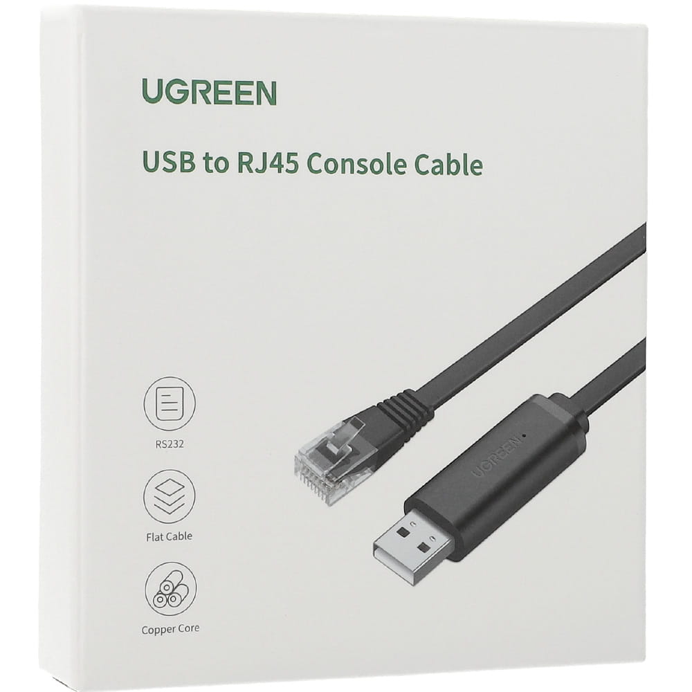 USB konzolni kabl UGREEN CM204, RJ45, 3m, Crni, Ponovo zapečaćen