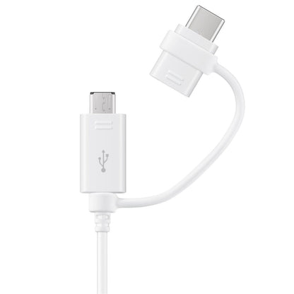 Data and Charging Cable USB-A - USB-C / microUSB Samsung Combo 2in1, 18W, 1.5m, White EP-DG930DWEGWWW