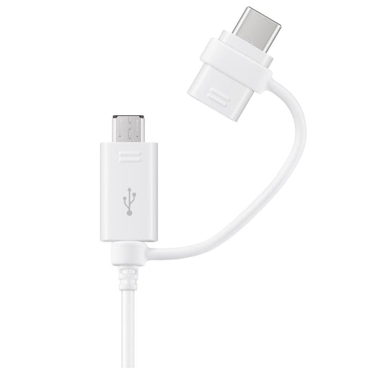 Data and Charging Cable USB-A - USB-C / microUSB Samsung Combo 2in1, 18W, 1.5m, White EP-DG930DWEGWWW