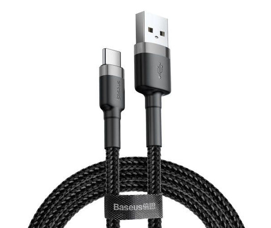 USB-A - USB-C Data i Punjački Kabel Baseus Cafule, 18W, 2m, Sivi CATKLF-CG1