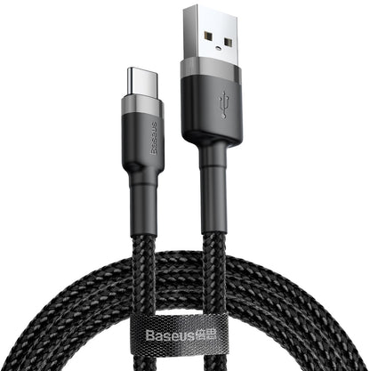 Kabl za Prenos Podataka i Punjenje USB-A - USB-C Baseus Cafule, 60W, 1m, Sivi CATKLF-BG1