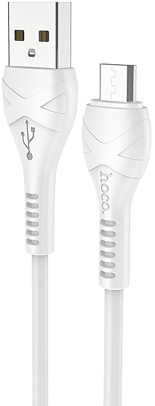 Kabl za Prenos Podataka i Punjenje USB-A - microUSB HOCO X37, 18W, 1m, Bel