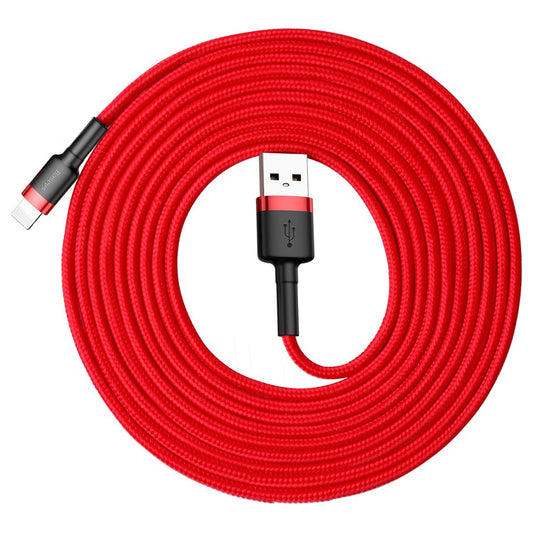 Kabl za podatke i punjenje USB-A - Lightning Baseus Cafule, 18W, 3m, Crveni CALKLF-R09